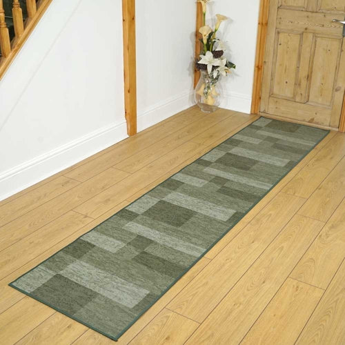 Tuba Icona Looped/Hooked Green/Grey Rug Latitude Run Rug Size: Runner 100 x 270cm