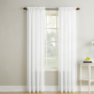 Velcro Curtains Wayfair Crushed Sheer Voile Solid Rod Pocket Single Curtain Panel