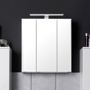 60 cm x 64 cm Spiegelschrank Modena mit LED-Bele..