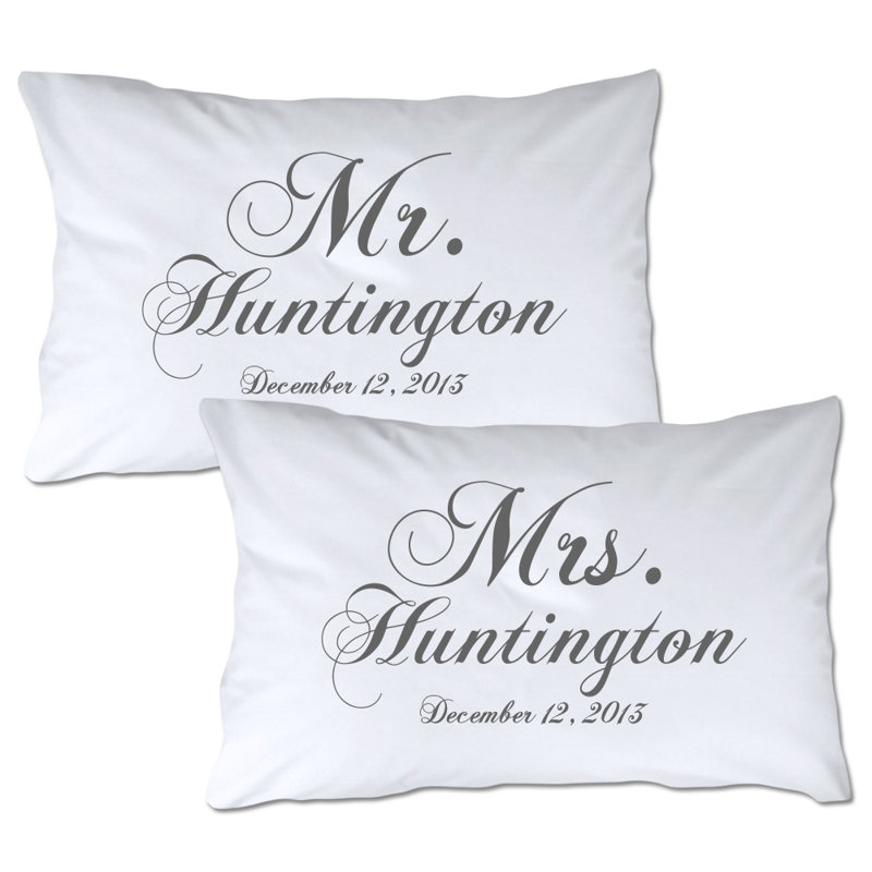 4 Wooden Shoes Personalized Mr Mrs Pillowcase Wayfair
