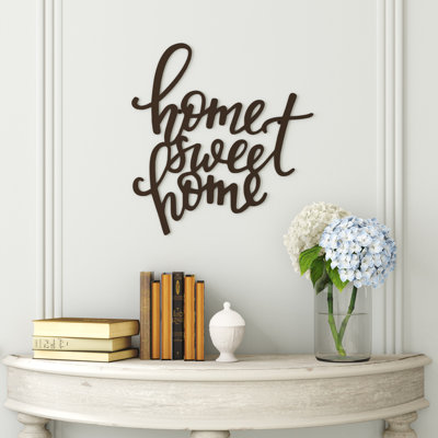 Home Decor Wall Sign - Home Sweet Home Decorative 3D Word Art Wall Decor - Modern Rustic or Vintage Farmhouse Style by Lavish Home (Dark Brown)