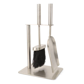 Symple Stuff Pewter 2 Piece Cast Iron Fireplace Tool Set Wayfair