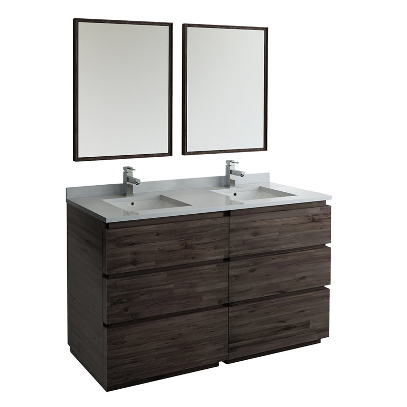 Fresca Formosa Floor Standing 60 Double Bathroom Vanity Set With Fresca Formosa Floor Standing 60