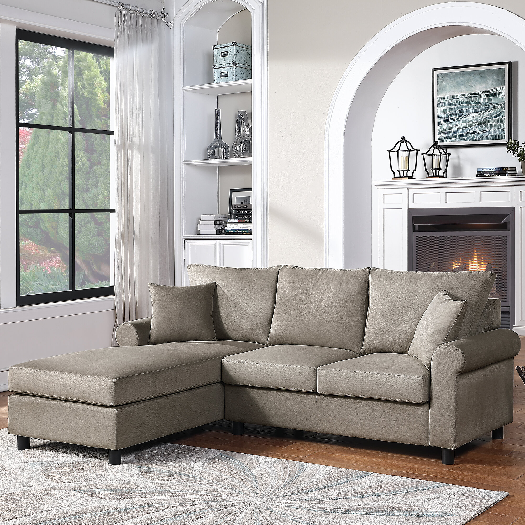 Red Barrel Studio Sectional Sofa Couch L Shaped Couchfor Small Space Grey Wayfair