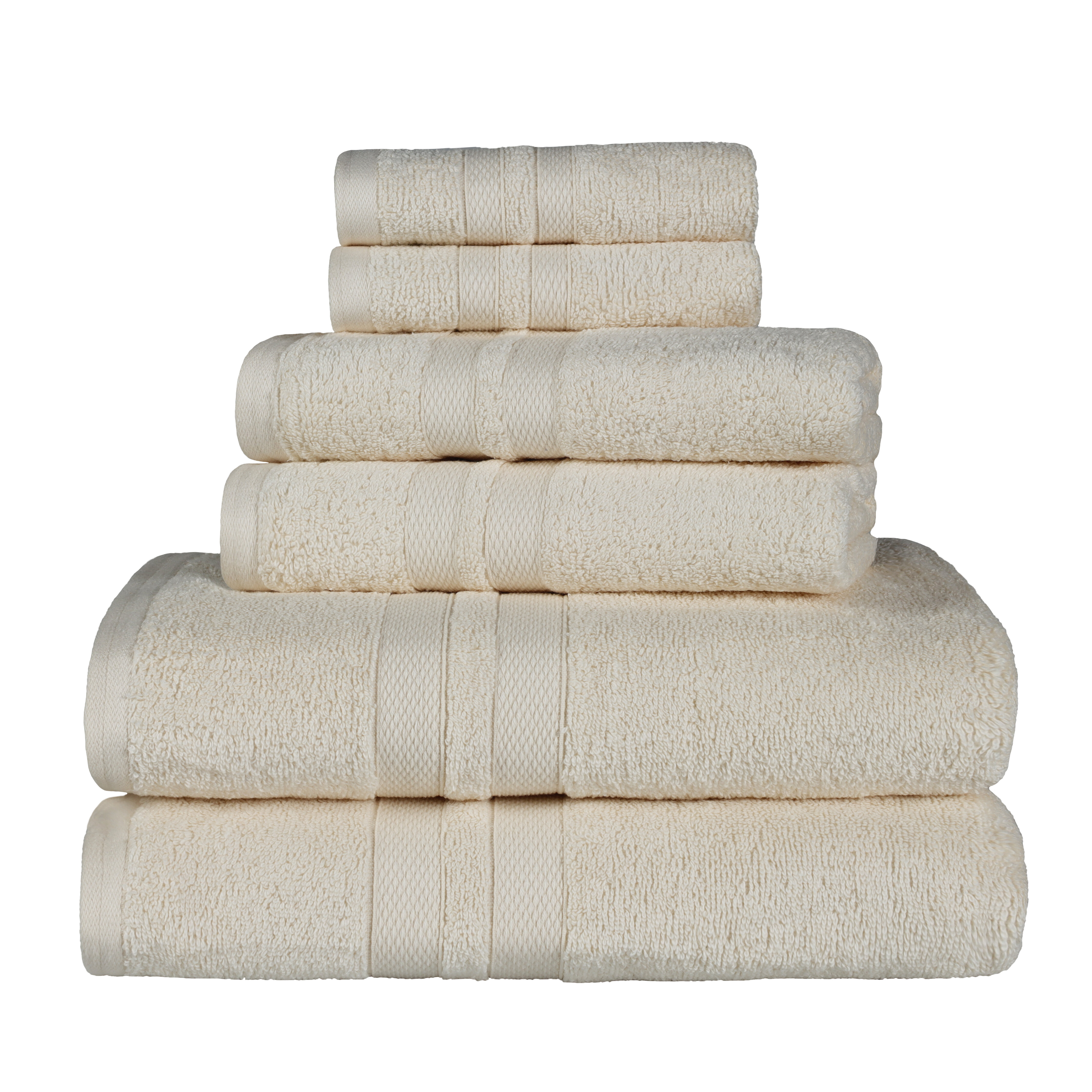 6 PIECE HIGH QUALITY TOWEL BALE SET SOFT SATIN BATH BATHROOM 100% COTTON TOWELS 