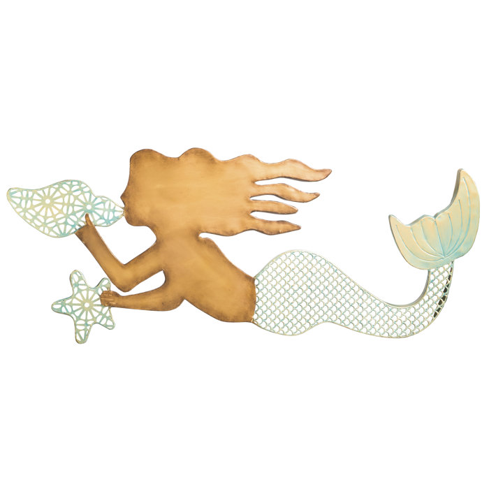 Beachcrest Home Metal Mermaid Wall Decor Reviews Wayfair Ca Metal Mermaid Wall Decor