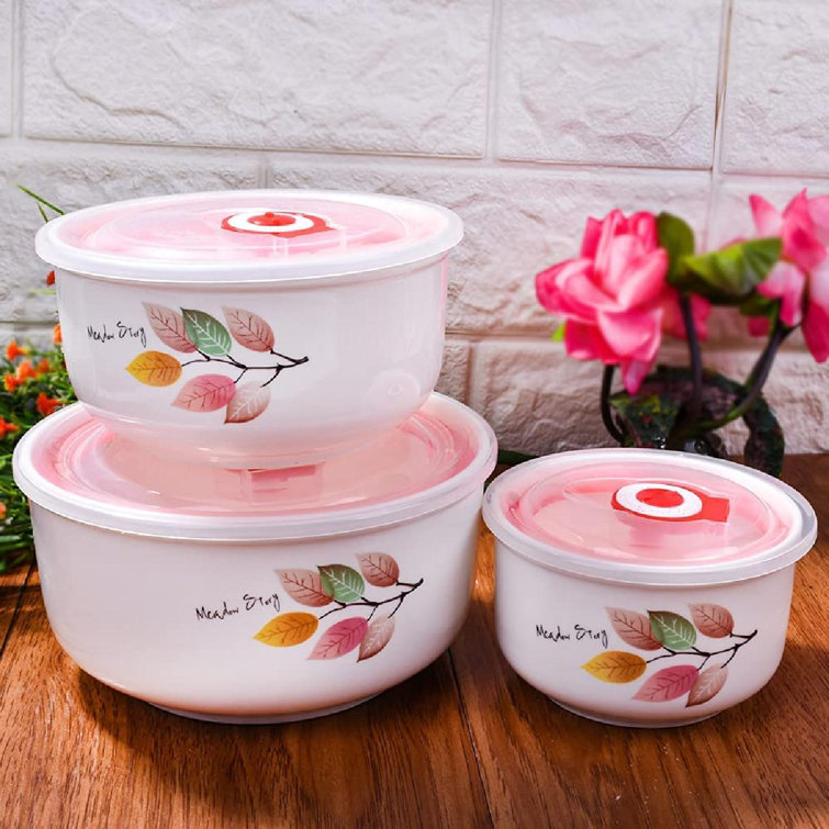 Prep & Savour Ceramic Bowls With Lid, Mixing Bowls With Lid, Bowl With
