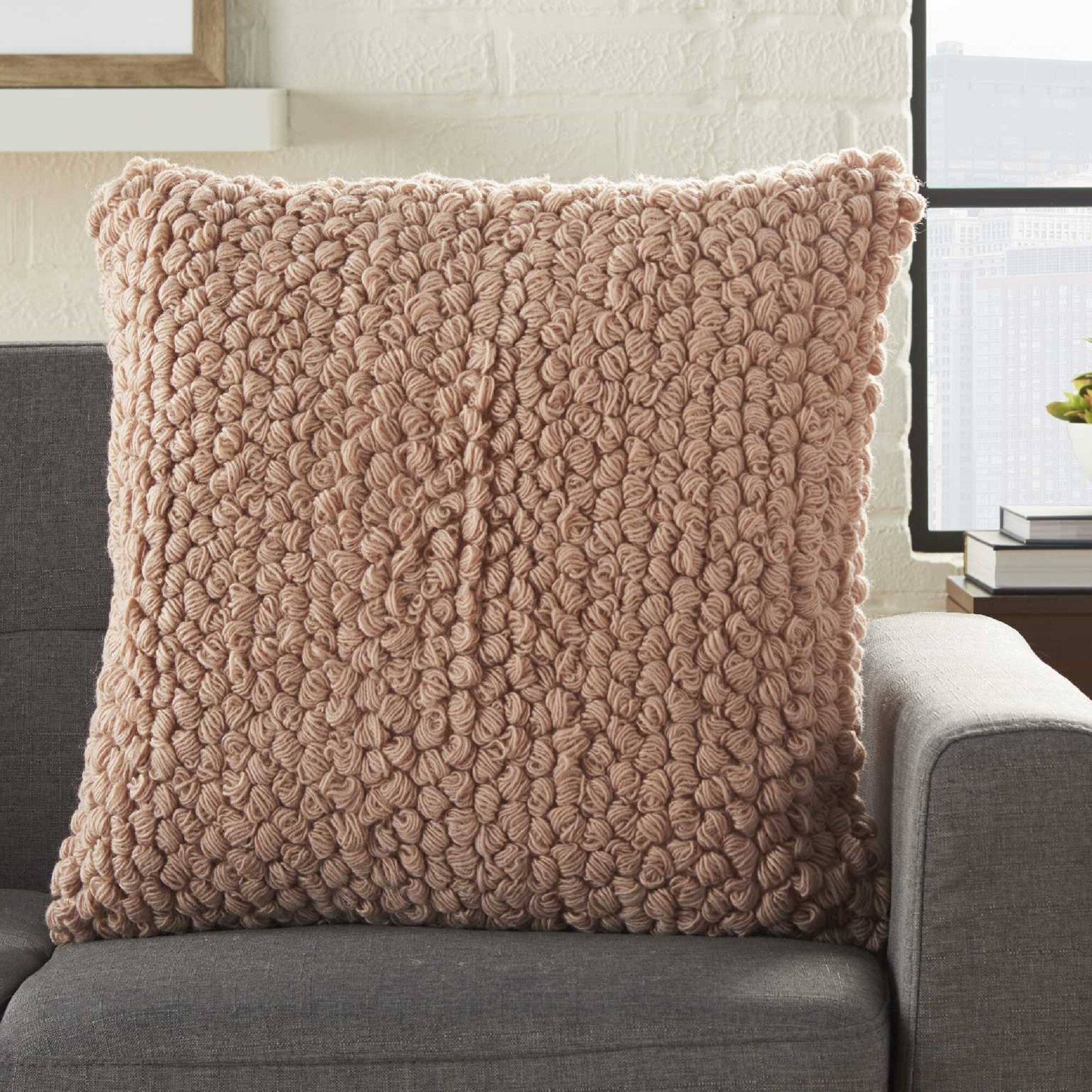 blush colored sofa pillows