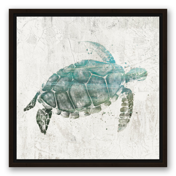 Highland Dunes Turquoise Sea Turtle Watercolor Painting Print On