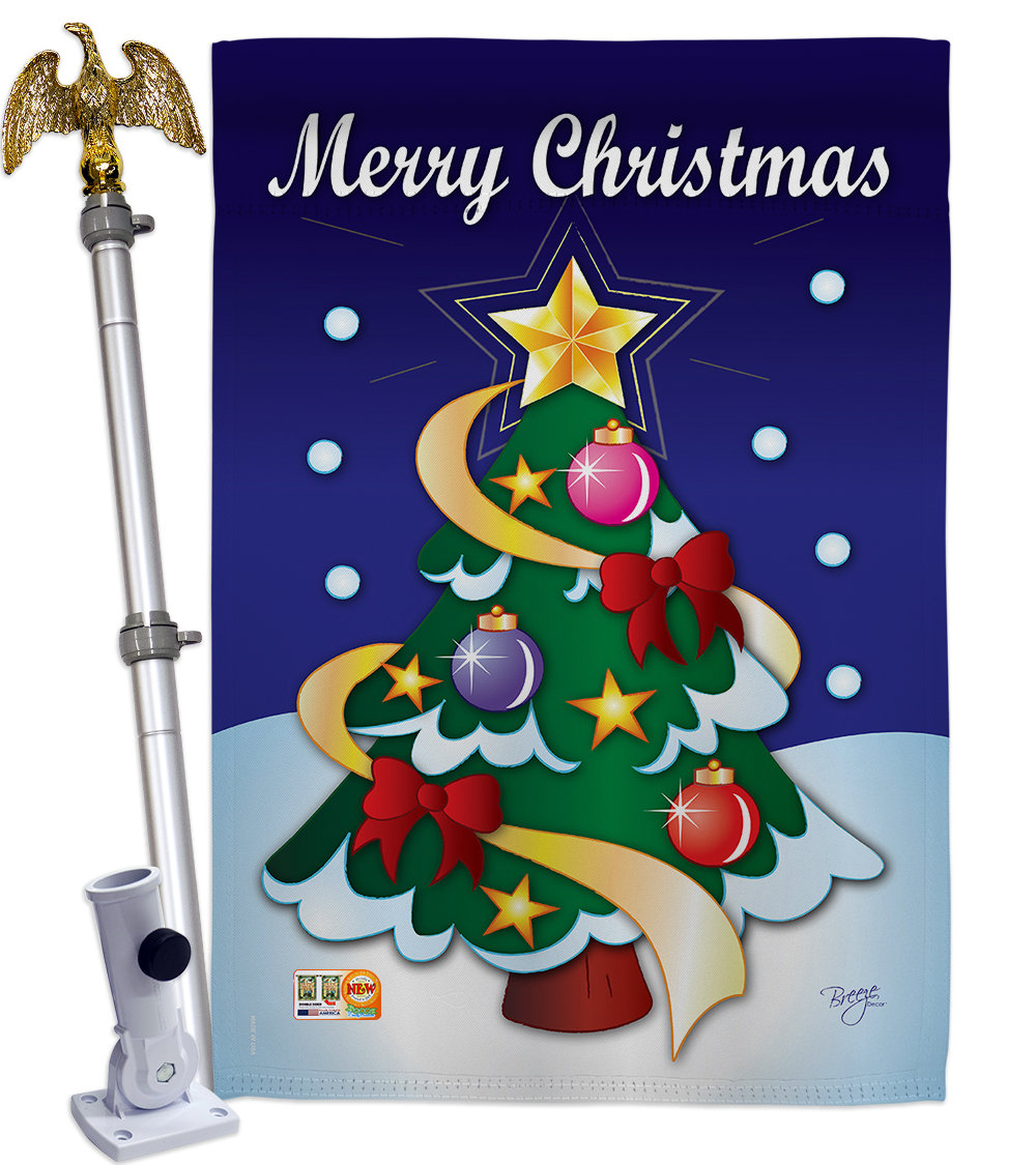 Breeze Decor Merry Christmas 2 Sided Polyester 40 X 28 In Flag Set Wayfair