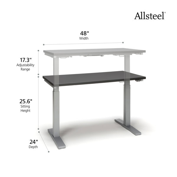 Allsteel Inbox Zero Altitude A2 Electric Height-Adjustable Desk, Height ...