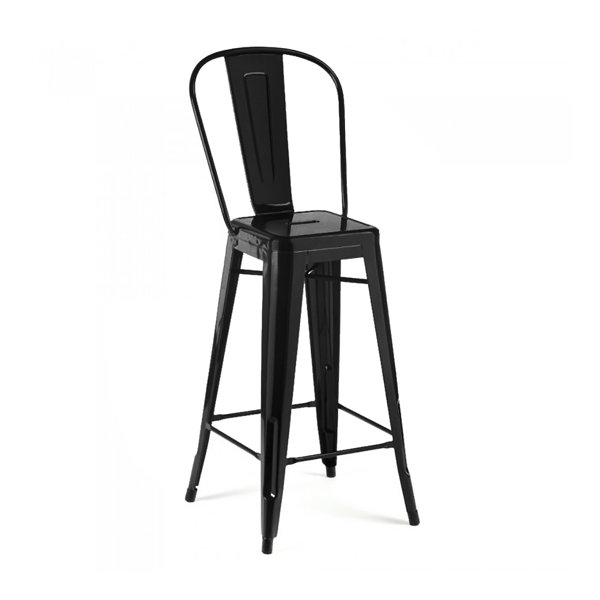 Williston Forge Despres Steel High Back 30 Bar Stool Wayfair