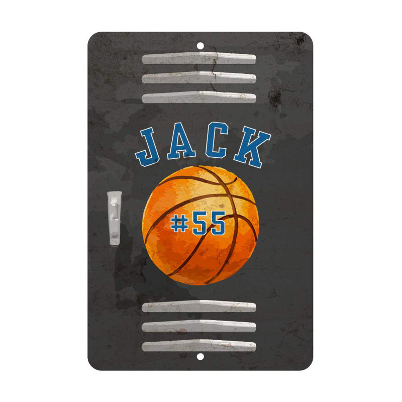 Grovelane Personalized Basketball Locker Room Aluminum Wall Decor