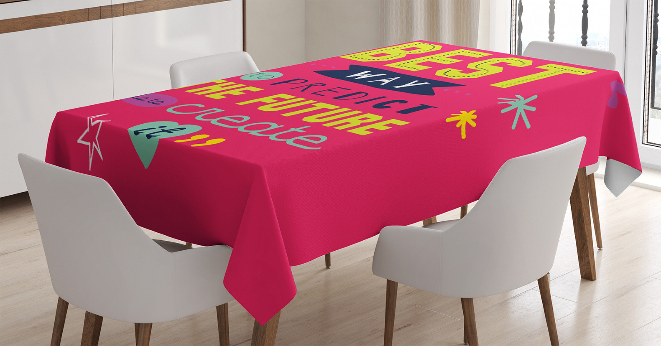 East Urban Home Ambesonne Saying Tablecloth Motivational