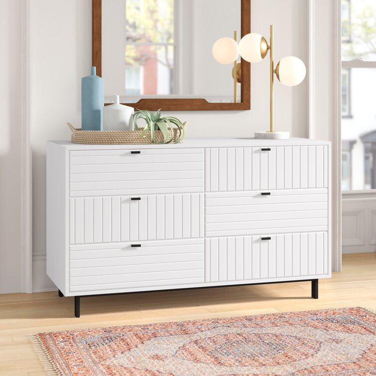 Mercury Row® Claudia 6 Drawer 51'' W Double Dresser & Reviews | Wayfair