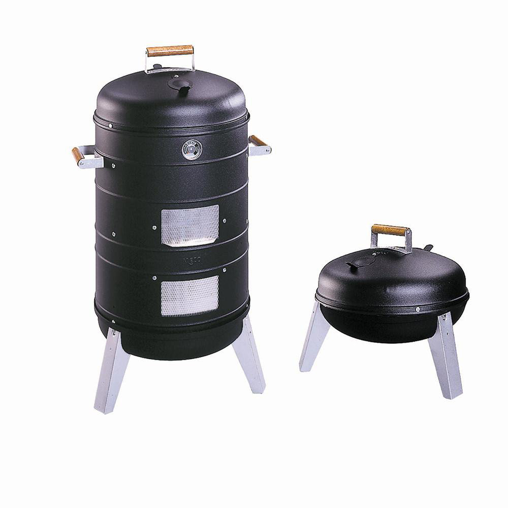 4 in 1 Electric or Charcoal Smoker /& Grill Americana 2 chrome plated cooking