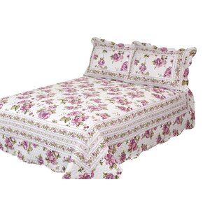 Blooming Peonies Quilt with Pillow Shams