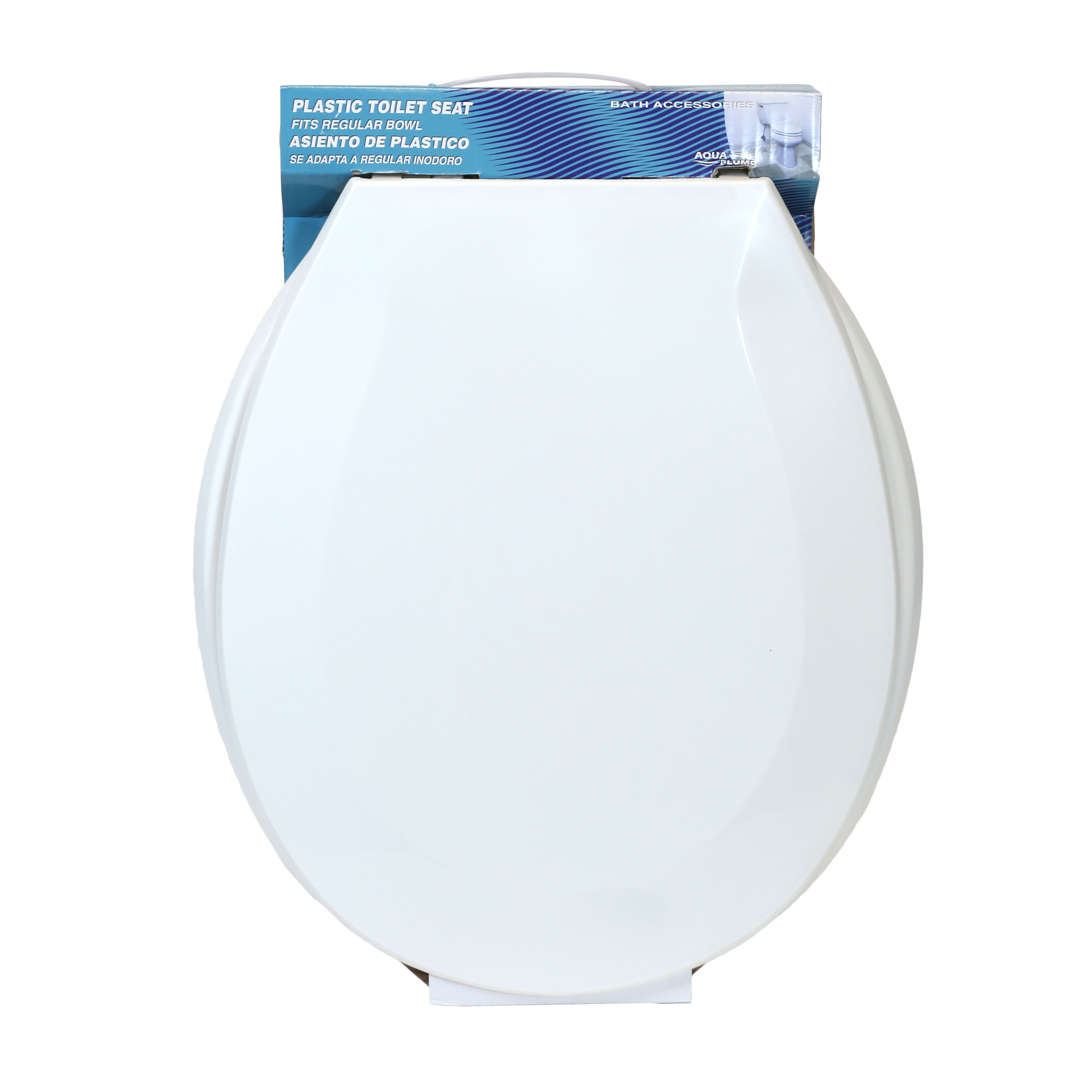 Toilet Seat Elongated by Aqua Plumb Durable Color Matched Hinges White All Hardware Included Fits all Manufacturers/’ Elongated Toilet Bowls. Durable Coated Premium Paint