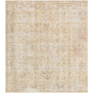 Vintage Overdye Hand-Knotted Wool Beige Area Rug