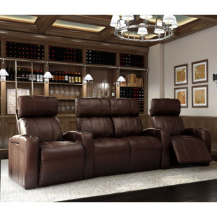Go to store & view more images Latitude Run Home Theater Row Curved Seating with Chaise Footrest (Row of 4)