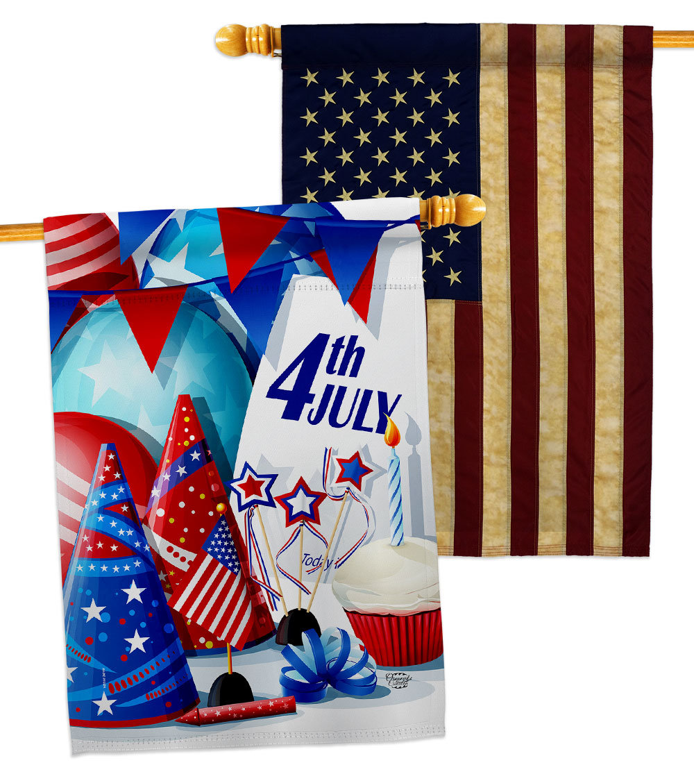Ornament Collection 4Th Of July 2Sided Polyester 28 x 40 in. House