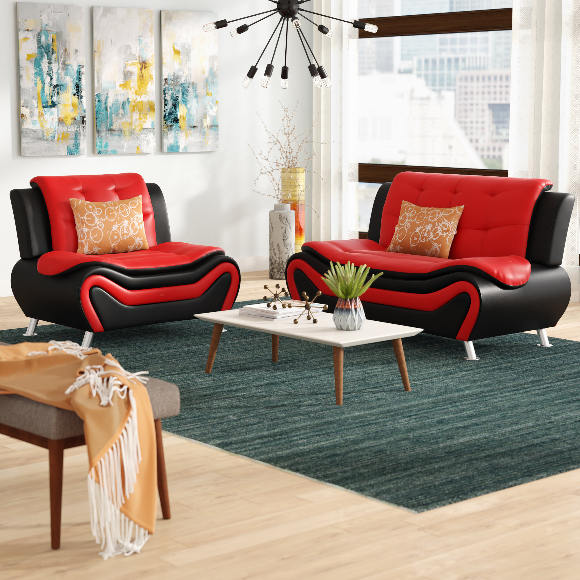 Orren Ellis Jung Modern 2 Piece Living Room Set Reviews Wayfair