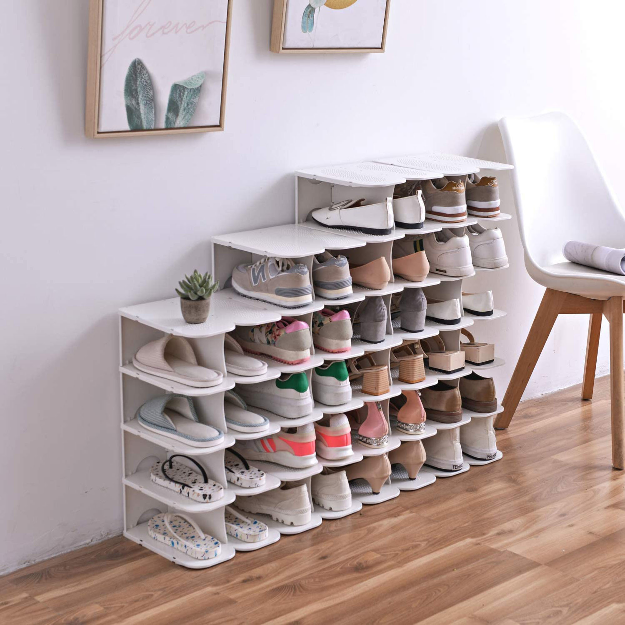Vertical Shelf Dividers And Adjustable Shoe Shelves Wood Mode,
