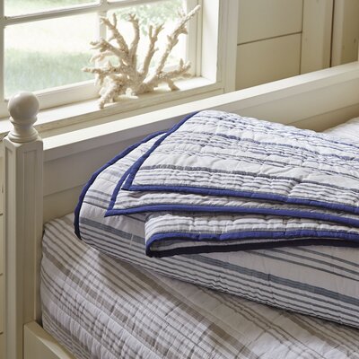 Highland Dunes Cathleen Striped Quilt Size King Color Navy