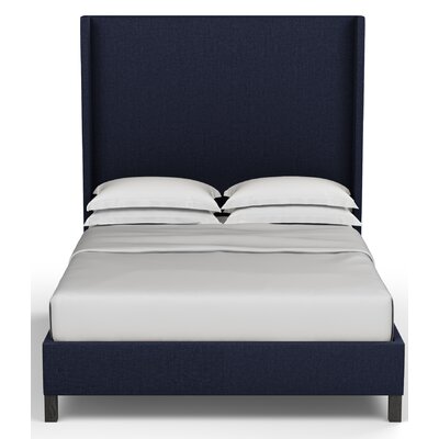 Dube Shelter Upholstered Standard Bed Corrigan Studio Color: Plush Velvet Blue Print, Size: Twin