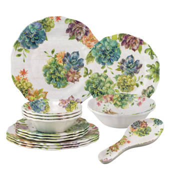 Bungalow Rose Adah 16 Piece Melamine Dinnerware Set Service For 4