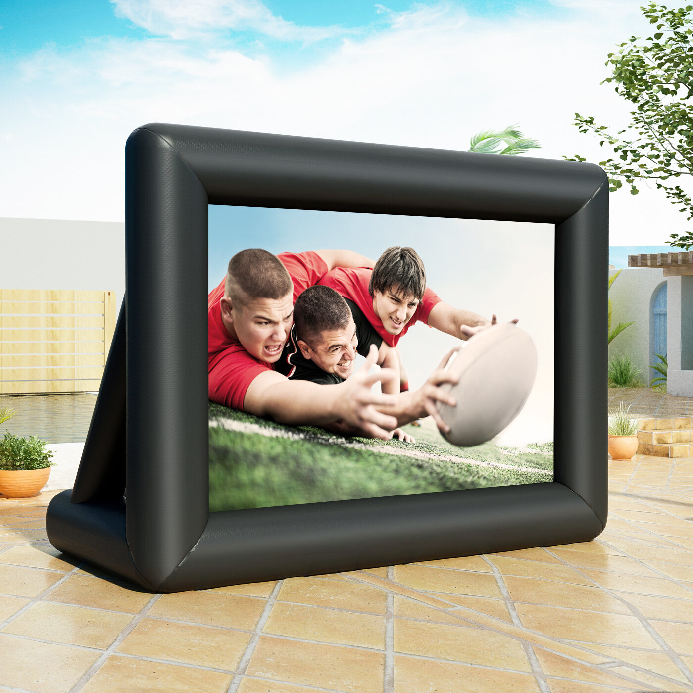 jumbo 20 feet inflatable outdoor and indoor theater projector screen