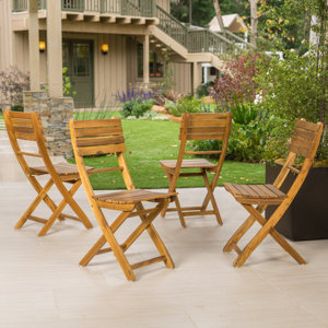 Zenodotus Folding Patio Dining Chair (Set of 4)