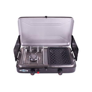 Portable 2-Burner Propane Grill and Stove Combo