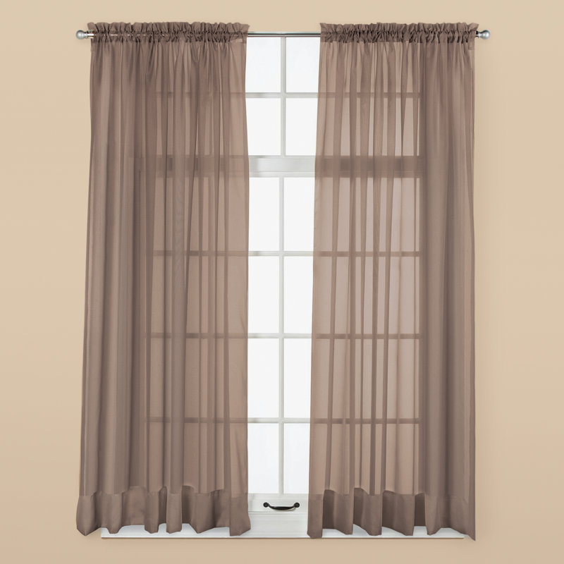 Leniel Polyester Curtain Curtain Color: Brown