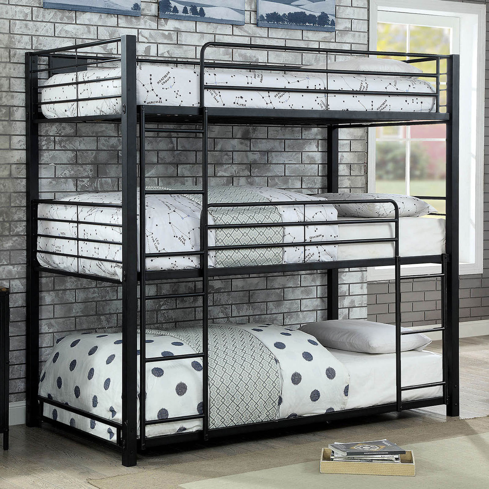 Harriet Bee Elette Metal Triple / Quad Bunk Bed by Harriet Bee Wayfair