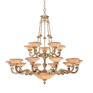 Bravado Alabaster 15 Light Shaded Chandelier Bravado Alabaster 15 Light Shaded Chandelier