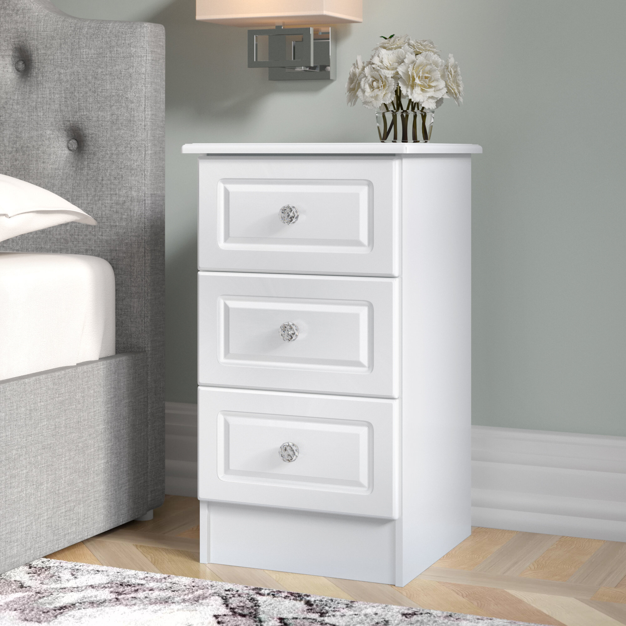 Etta Avenue Zack 3 Drawer Bedside Table Reviews Wayfaircouk