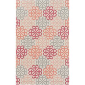 Bryant Hand-Hooked Neutral/Pink Area Rug