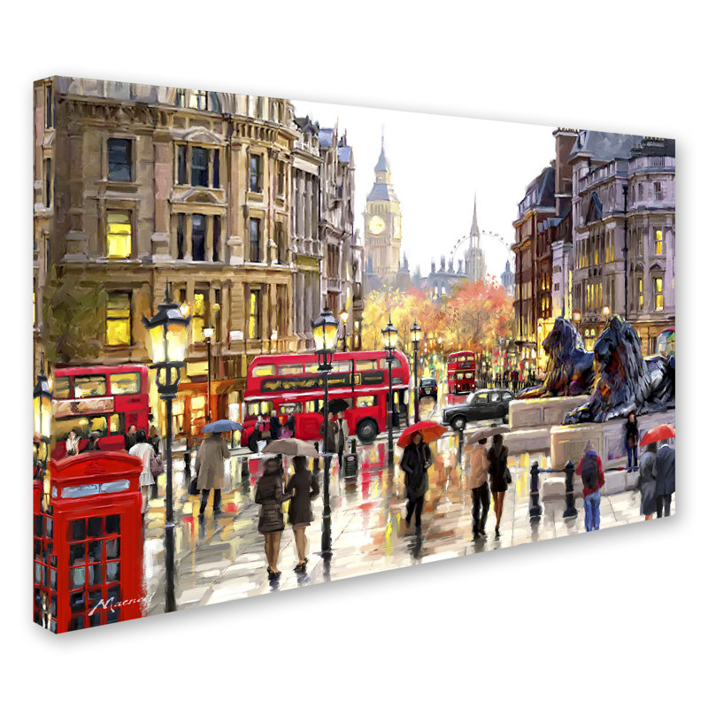 Trademark Art London Landscape Wrapped Canvas Acrylic Painting