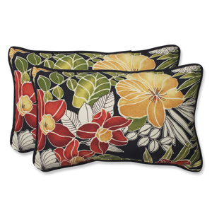Clemens Noir Indoor/Outdoor Lumbar Pillow (Set of 2)