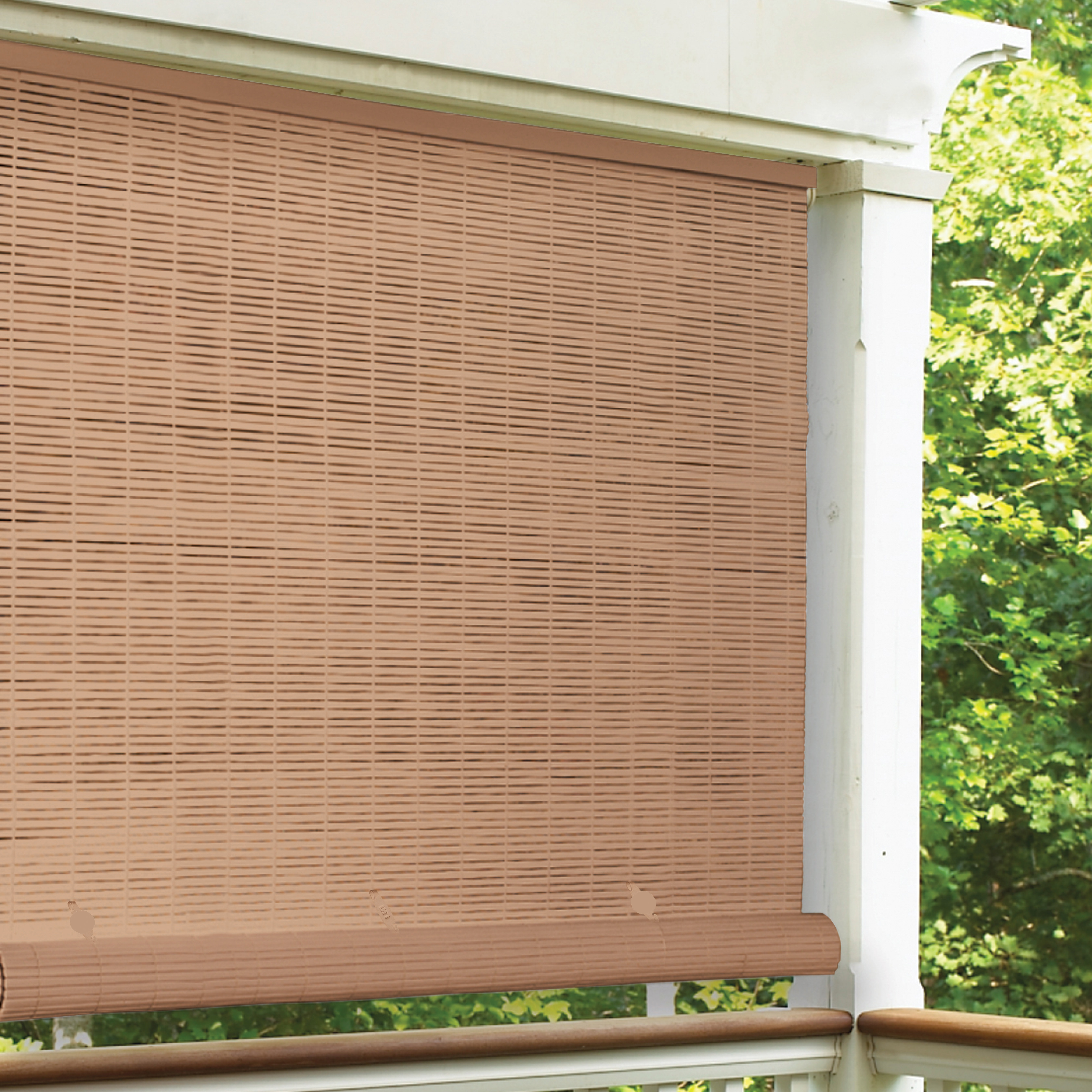 Symple Stuff Cord Free Semi Sheer Outdoor Roll Up Shade Reviews Wayfair