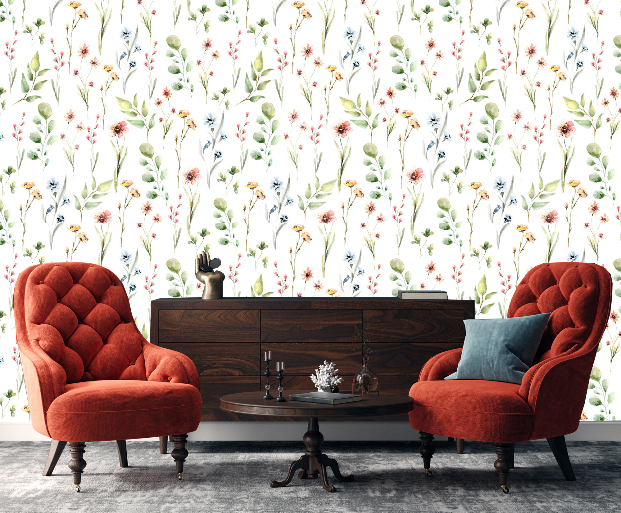 Millwood Pines Sekani Peel & Stick Floral Wallpaper | Wayfair