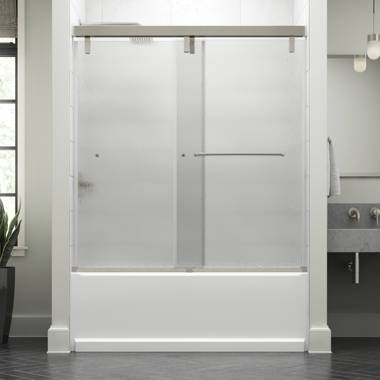 Delta 50 58 W X 58 H Double Sliding Semi Frameless Tub Door Wayfair