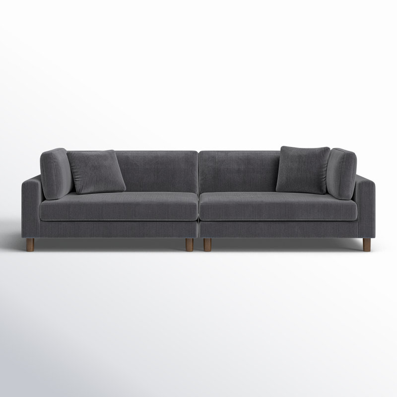Assel 116" Square Arm Modular Sofa Upholstery Color: Gray