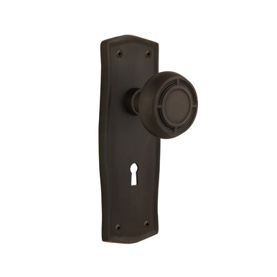 Mission Interior Mortise Door Knob With Prairie Long Plate