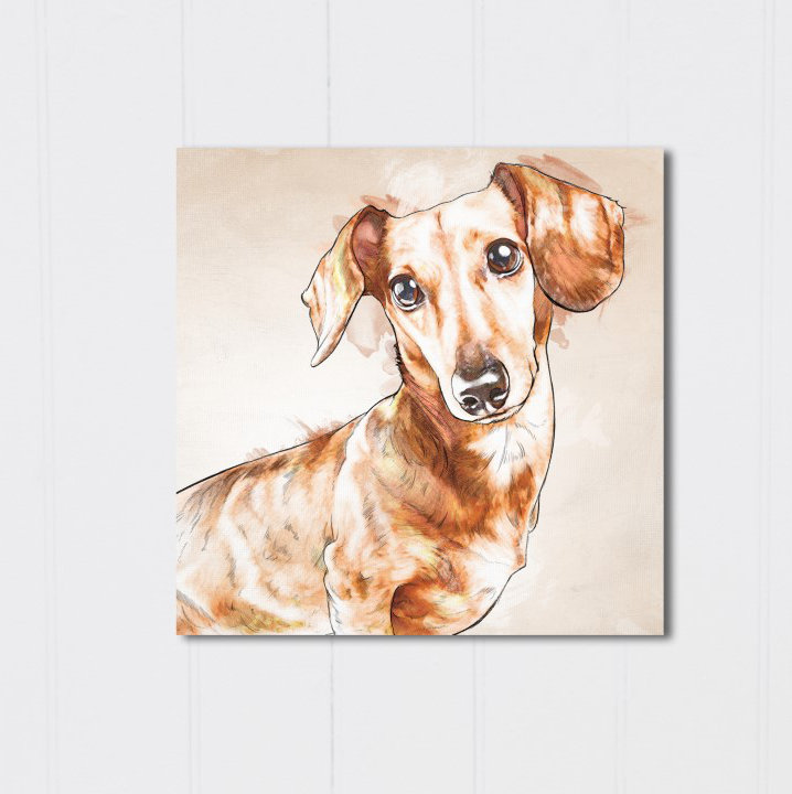 dachshund watercolor painting