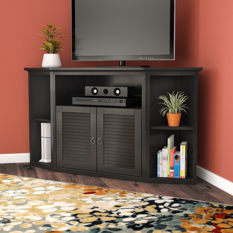 Red Barrel Studio® Jeffcoat Solid Wood Corner TV Stand for ...