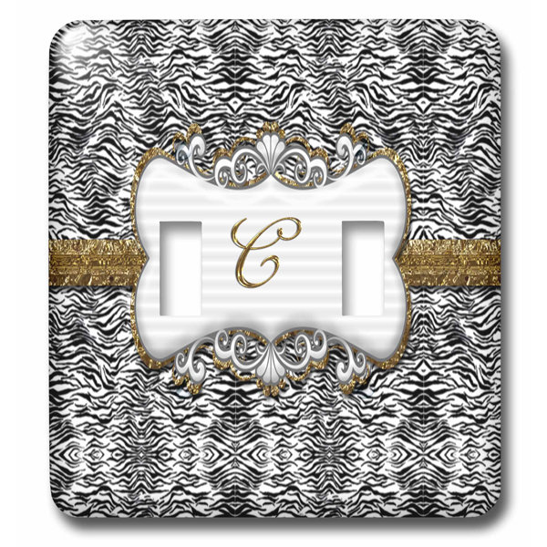 3drose Elegant Animal Print With Frame Monogram Letter C 2 Gang Toggle Light Switch Wall Plate Wayfair