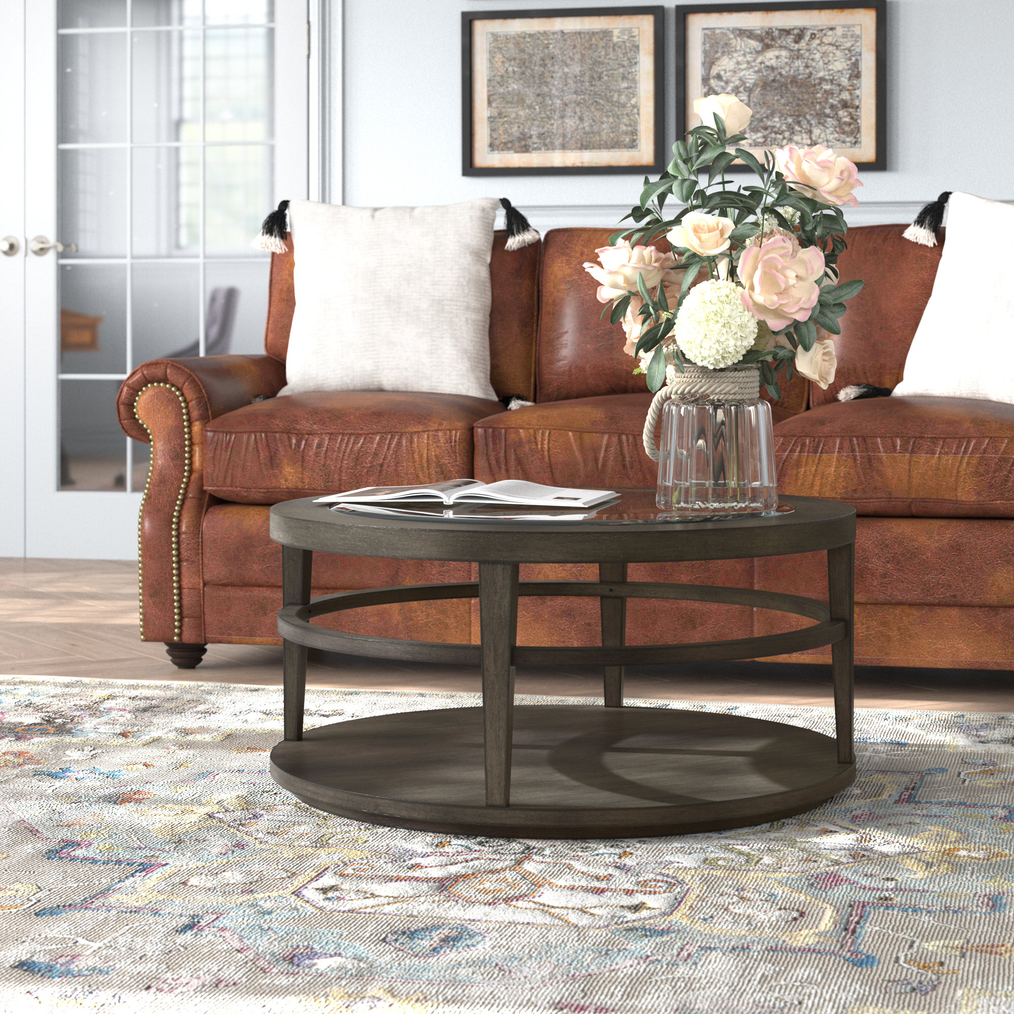 Lark Manor Hodgins Floor Shelf Coffee Table with Storage | Wayfair