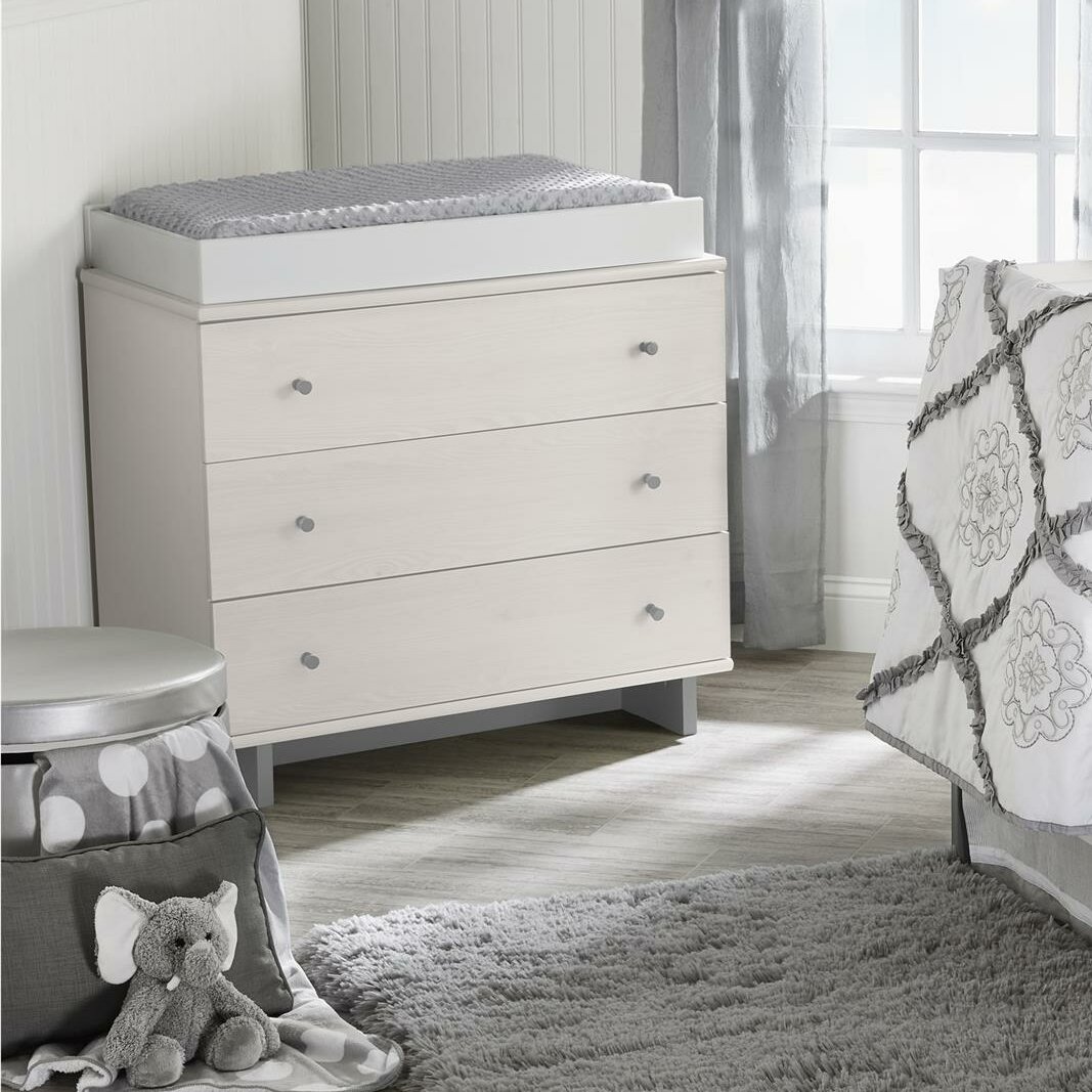 Little Seeds Maple Lane Dove 3 Drawer Changing Table Dresser